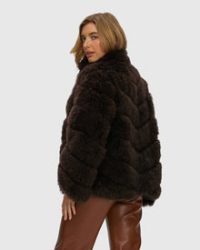 Select Cashmere Goat Diagonal Jacket | Brown