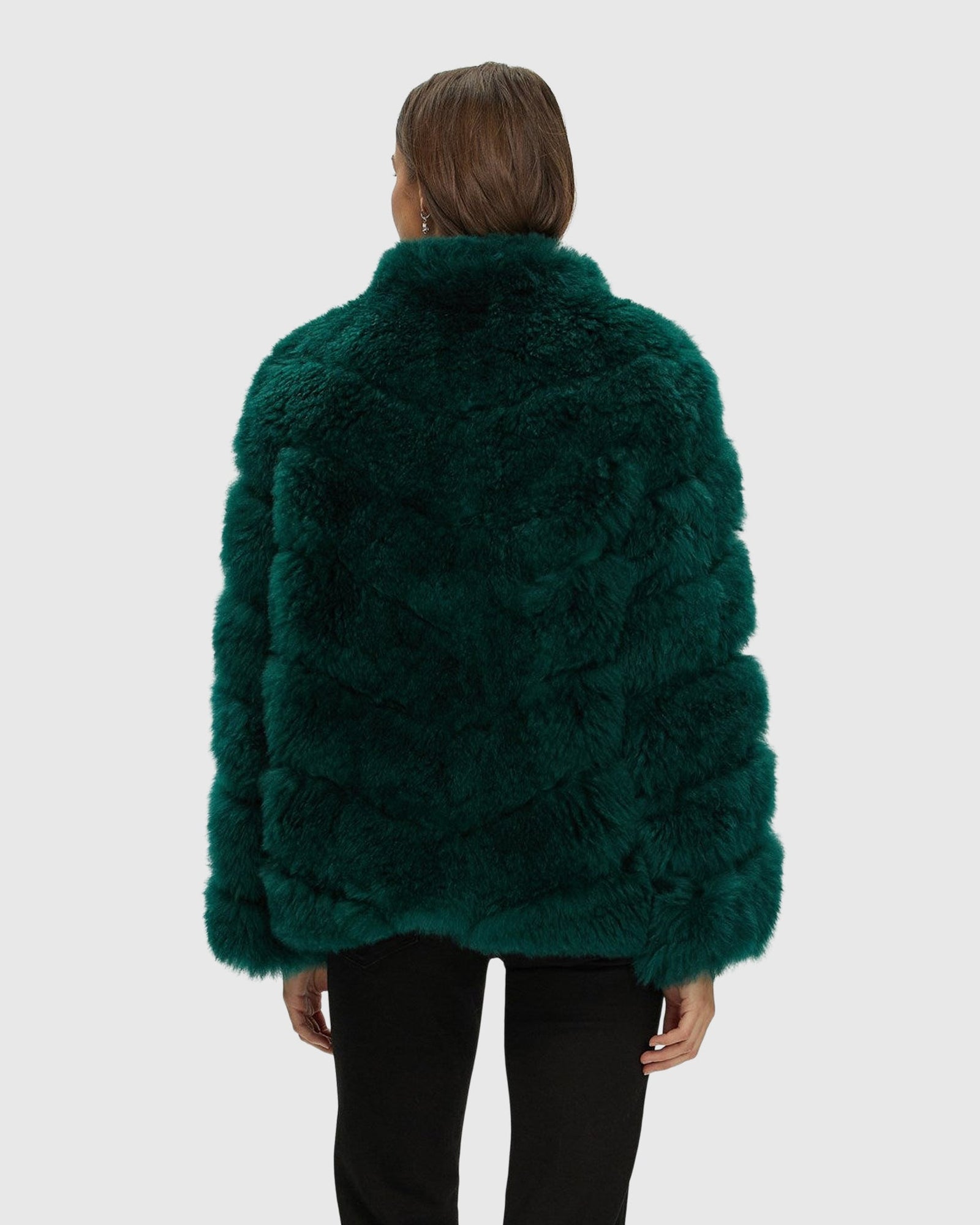 Select Cashmere Goat Diagonal Jacket | Forest Green