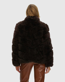 Select Cashmere Goat Diagonal Jacket | Brown