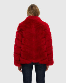 Select Cashmere Goat Diagonal Jacket | Red (V2)