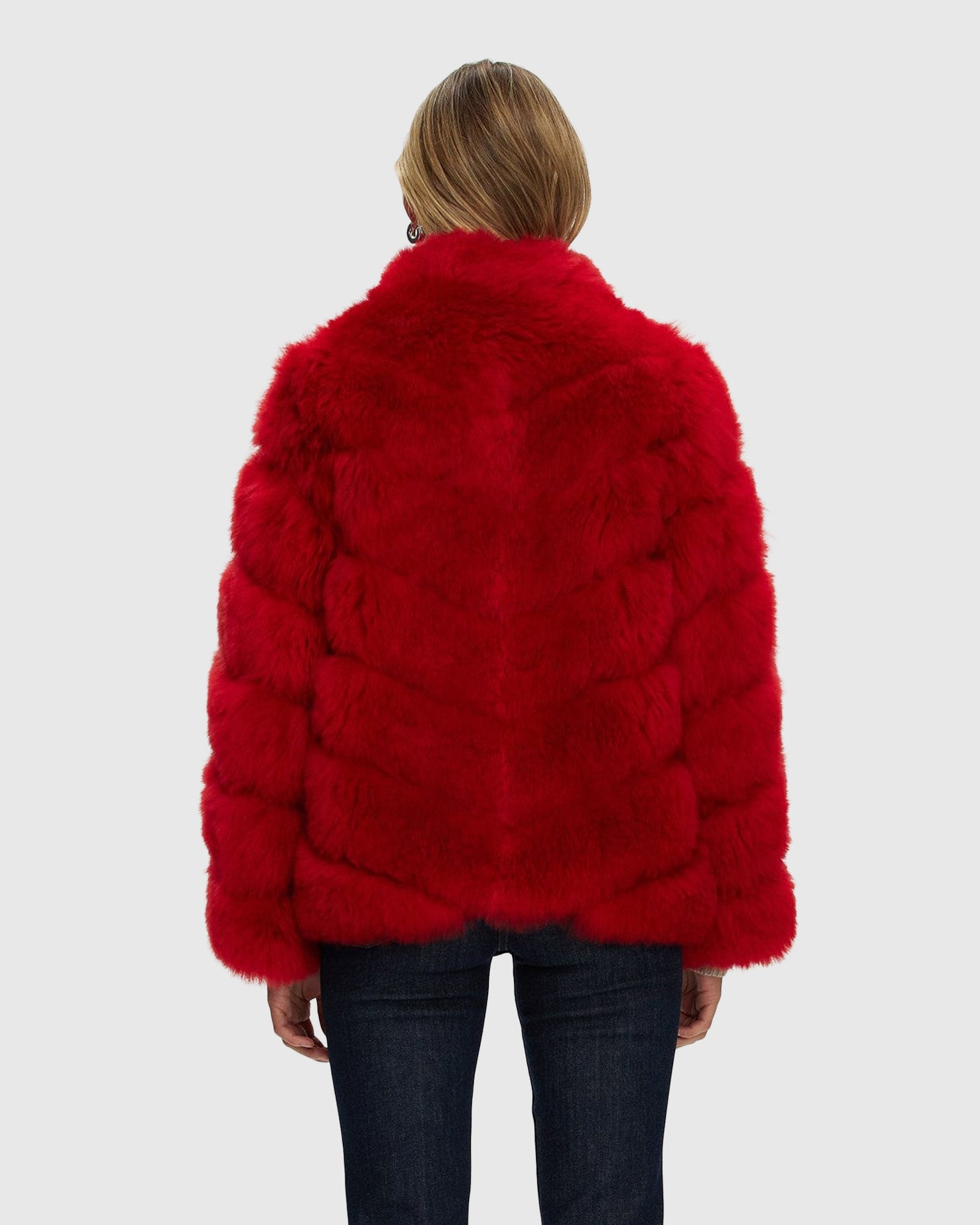 Select Cashmere Goat Diagonal Jacket | Red (V2)