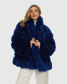 Select Cashmere Goat Diagonal Jacket | Royal Blue