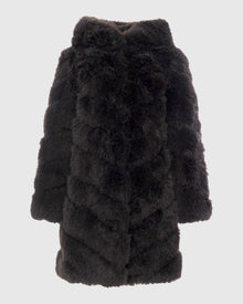 Select Cashmere Goat Diagonal Parka | Brown