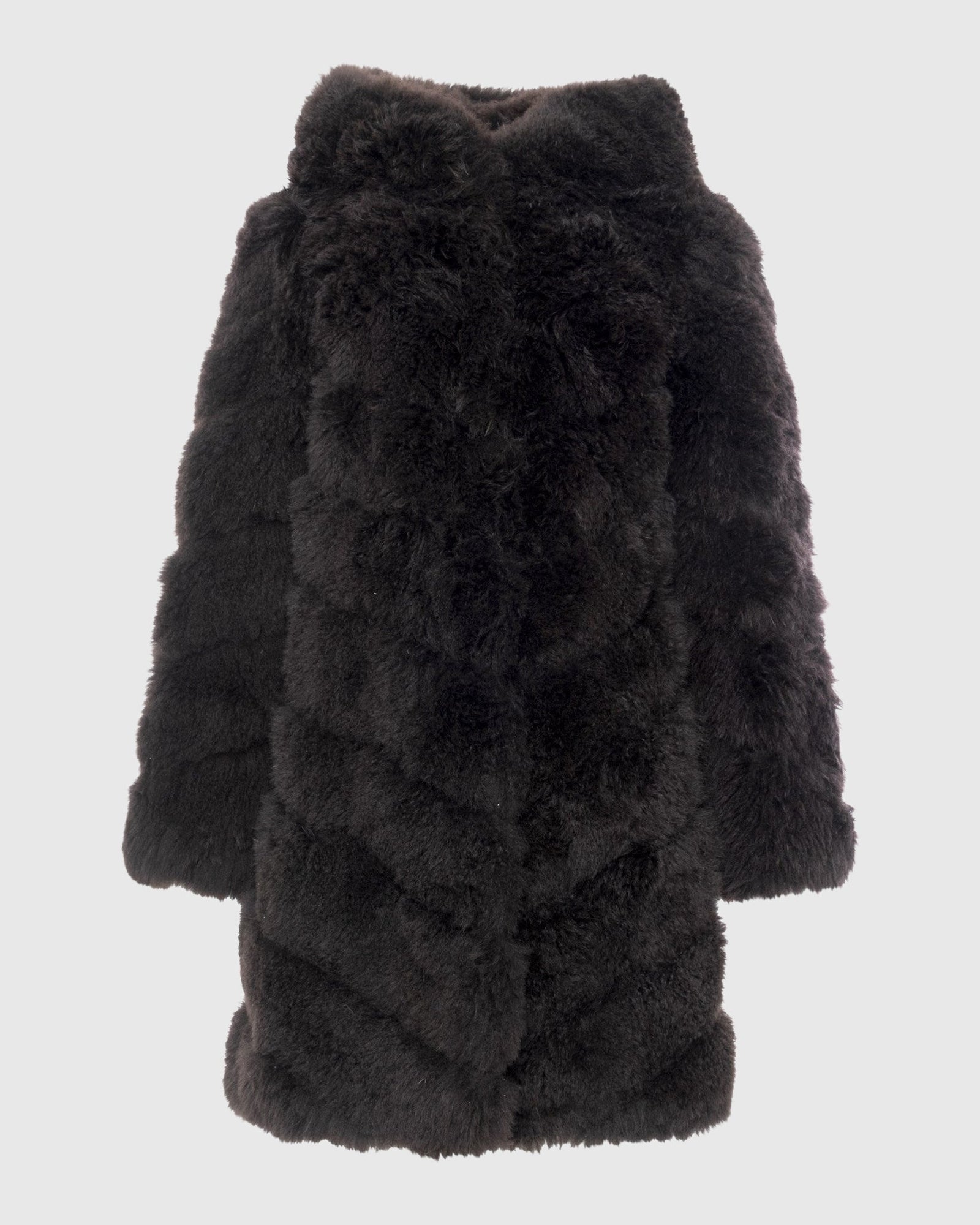 Select Cashmere Goat Diagonal Parka | Brown