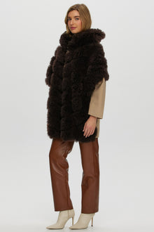 Select Cashmere Goat Diagonal Parka With Loro Piana Cashmere Sleeves And Back | Women | Brown x Taupe