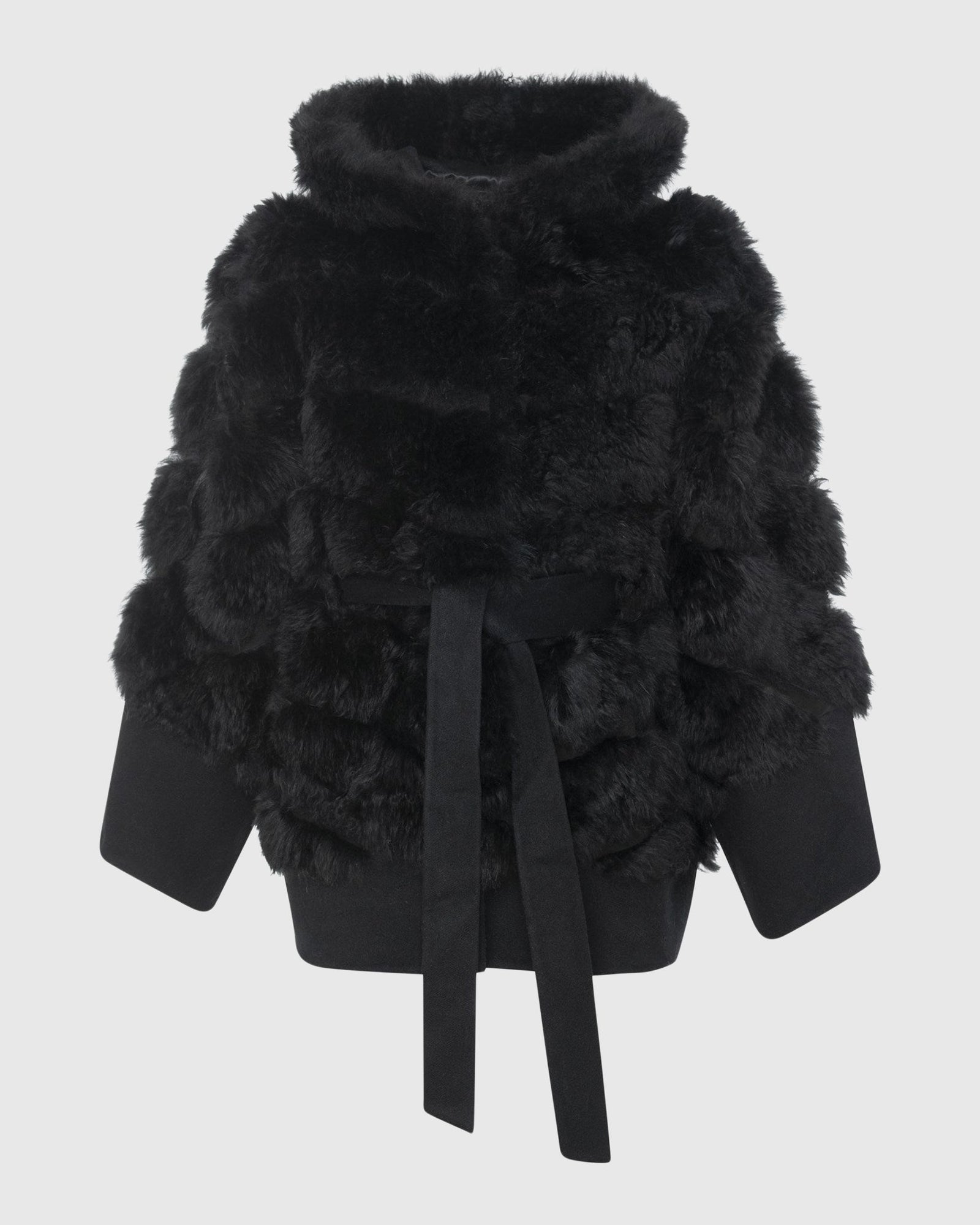 Select Cashmere Goat Diagonal Parka With Loro Piana Cashmere Trim | Black