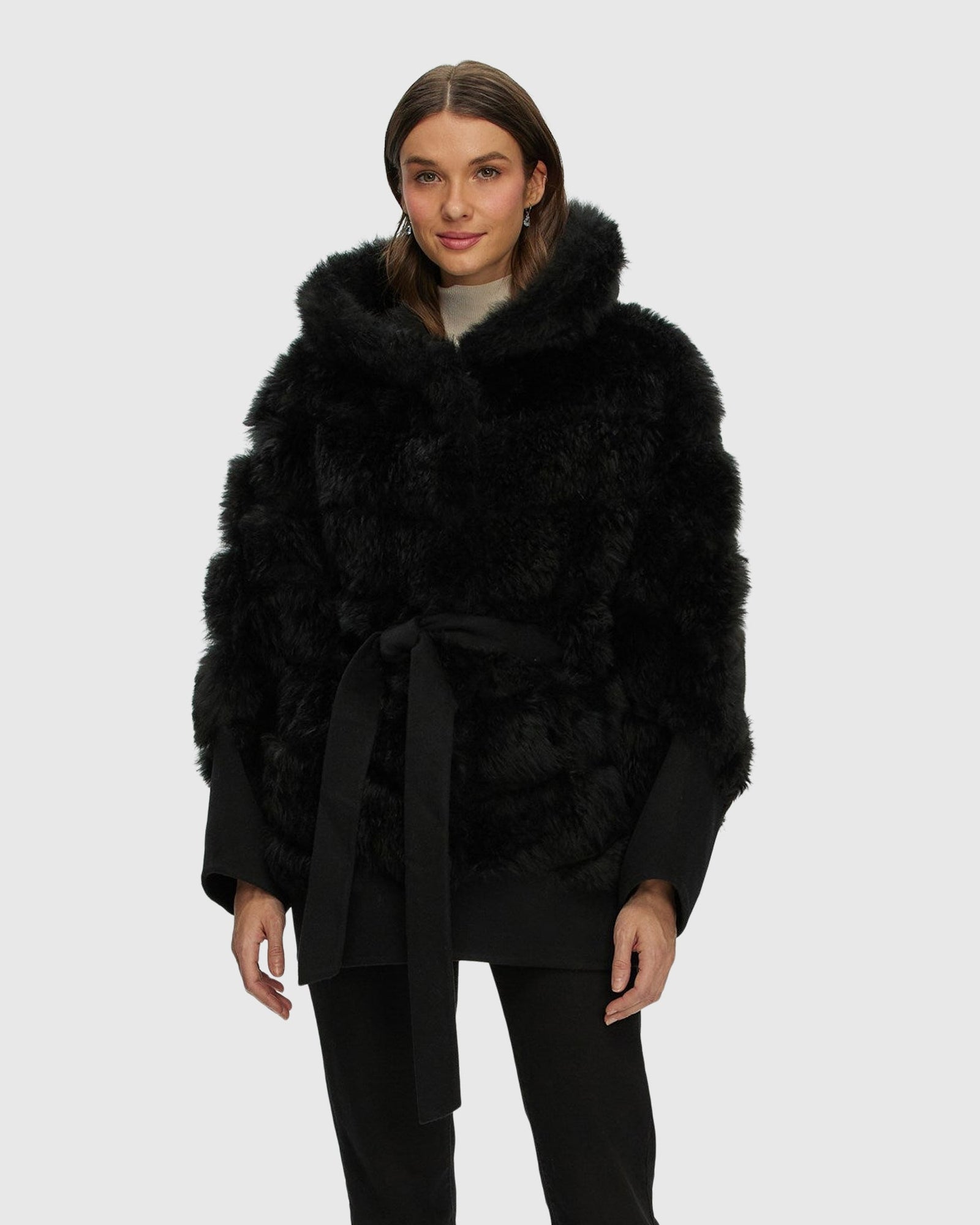 Select Cashmere Goat Diagonal Parka With Loro Piana Cashmere Trim | Black