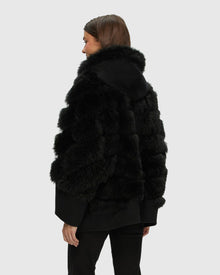 Select Cashmere Goat Diagonal Parka With Loro Piana Cashmere Trim | Black