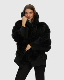 Select Cashmere Goat Diagonal Parka With Loro Piana Cashmere Trim | Black