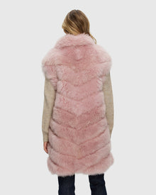 Select Cashmere Goat Diagonal Vest | Light Pink