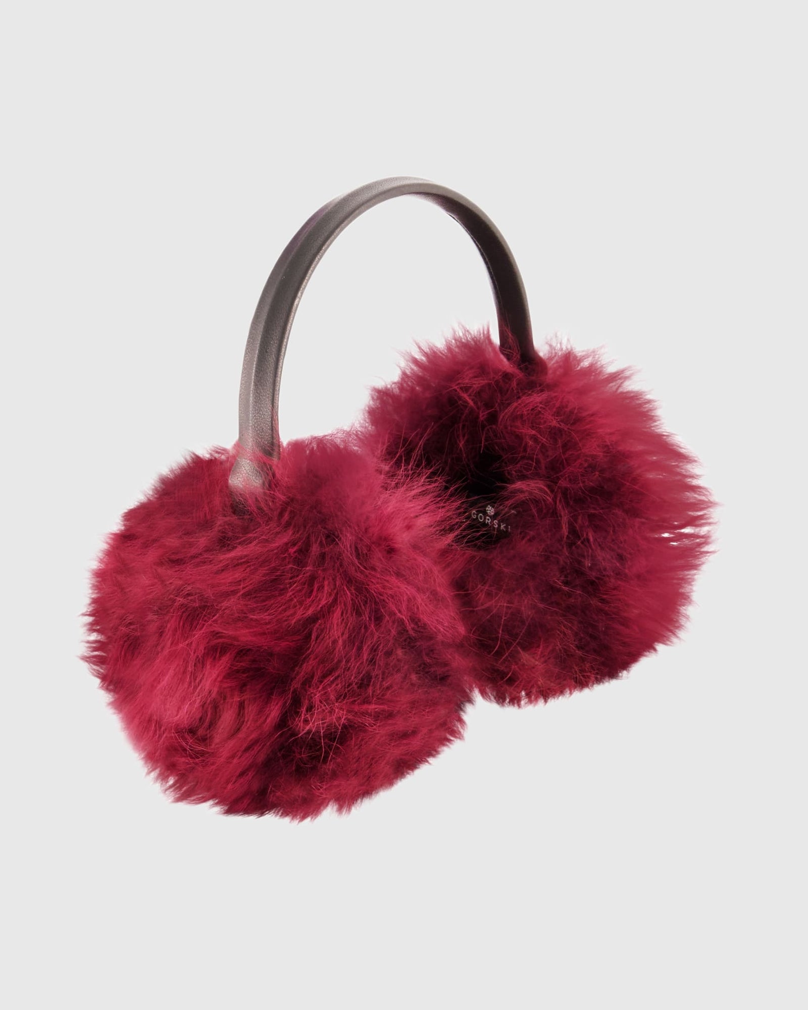 Select Cashmere Goat Earmuffs with Leather Frame | Burgundy