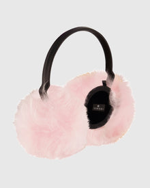 Select Cashmere Goat Earmuffs with Leather Frame | Pink