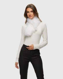 Select Cashmere Goat Pull-Through Scarf | White (V1)