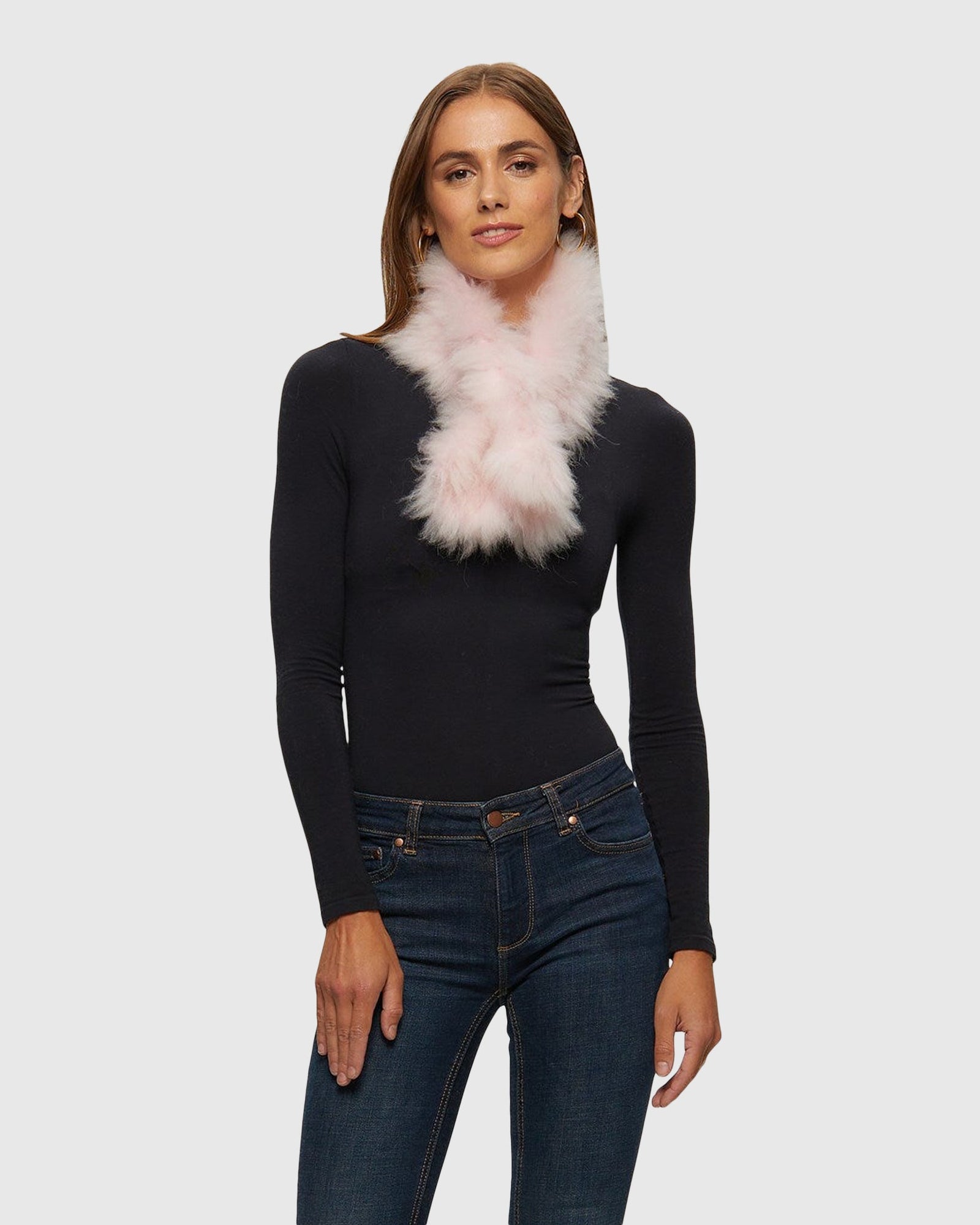 Select Cashmere Goat Pull-Through Scarf | Pink