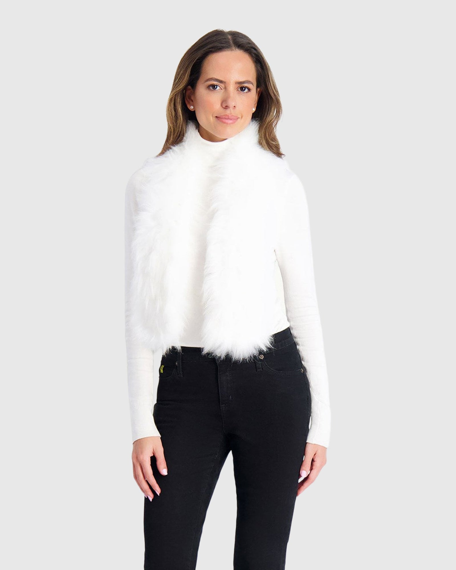 Select Cashmere Goat Pull-Through Scarf | White (V2)