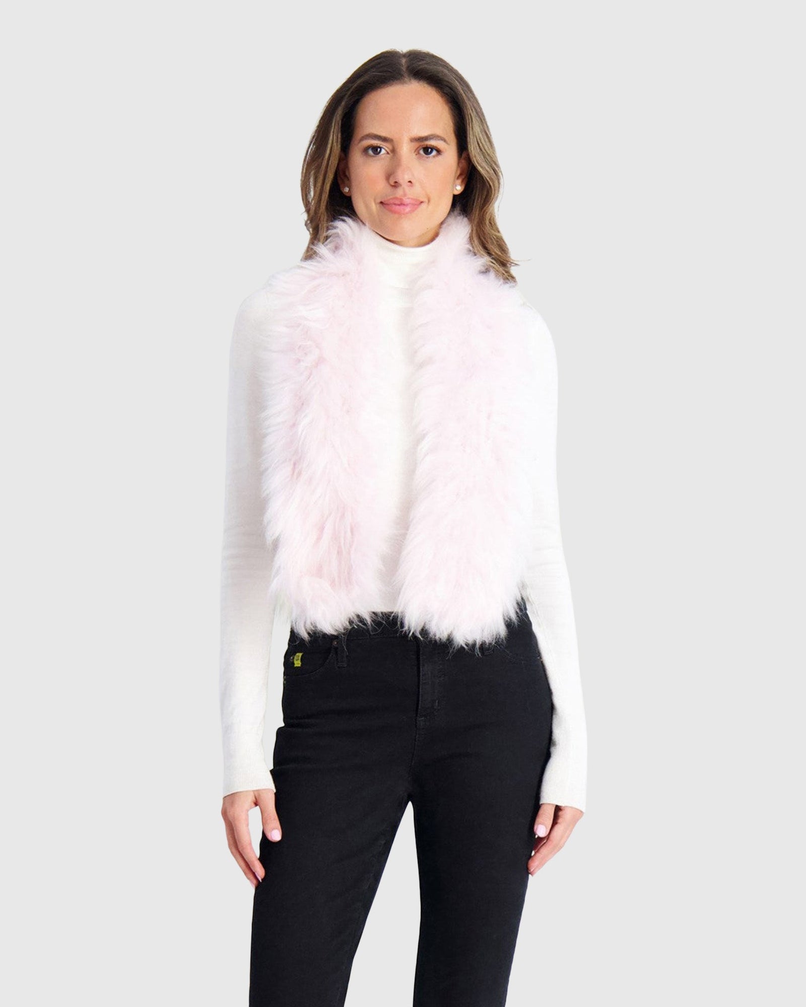 Select Cashmere Goat Pull-Through Scarf | Light Pink