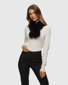 Select Cashmere Goat Pull-Through Scarf | Black (V1)