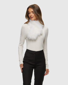 Select Cashmere Goat Pull-Through Scarf | White (V1)