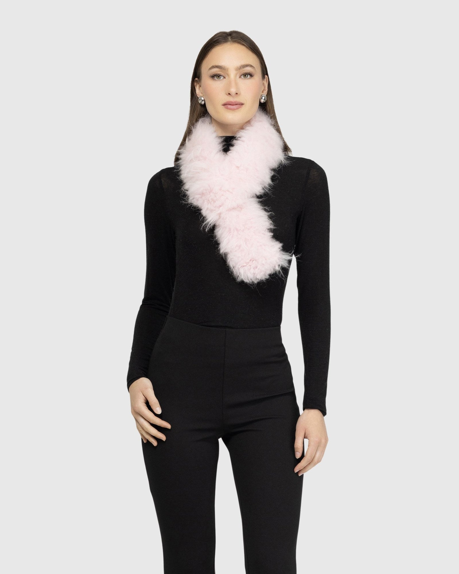 Select Cashmere Goat Pull-Through Scarf | Pink