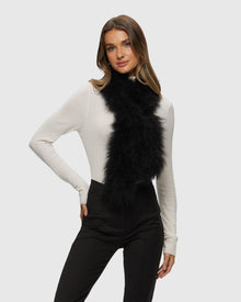 Select Cashmere Goat Pull-Through Scarf | Black (V2)