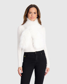 Select Cashmere Goat Pull-Through Scarf | White (V2)