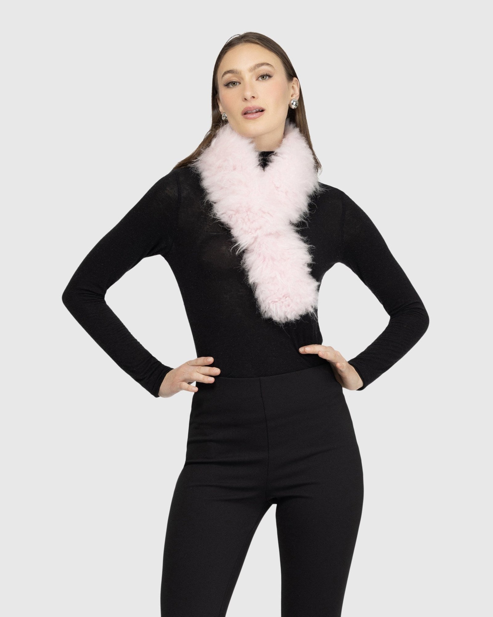 Select Cashmere Goat Pull-Through Scarf | Pink