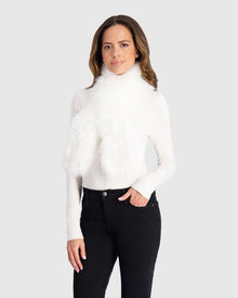 Select Cashmere Goat Pull-Through Scarf | White (V2)