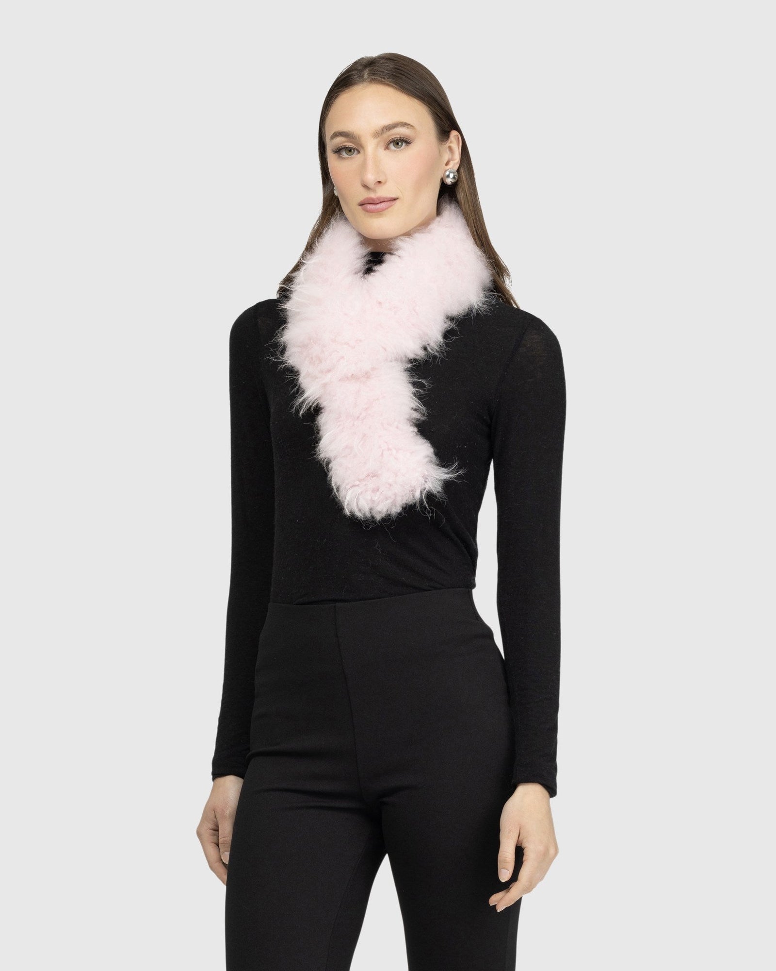 Select Cashmere Goat Pull-Through Scarf | Pink