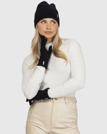 Select Cashmere Knit Beanie And Glove Set (2 Pcs) | Black