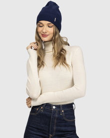 Select Cashmere Knit Beanie And Glove Set (2 Pcs) | Navy