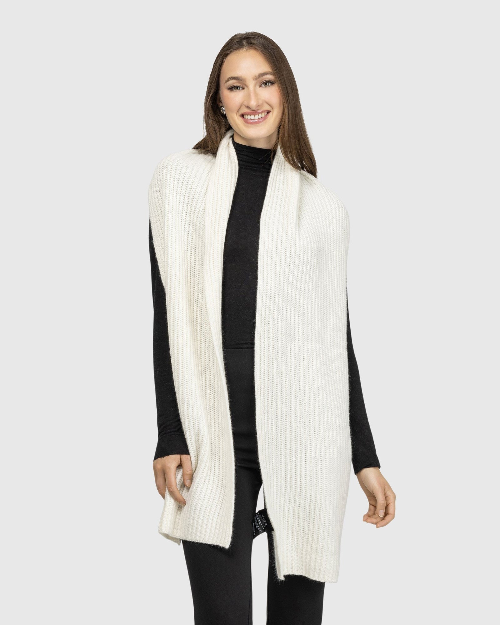 Select Cashmere Knit Scarf | Red