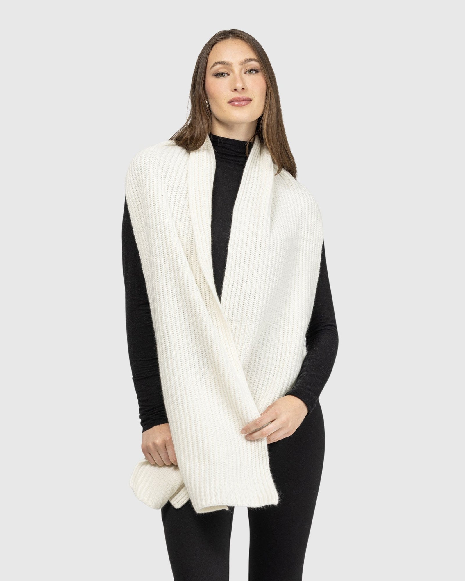 Select Cashmere Knit Scarf | Red