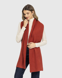 Select Cashmere Knit Scarf | Red
