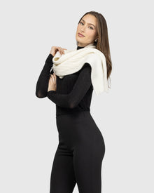 Select Cashmere Knit Scarf | Red