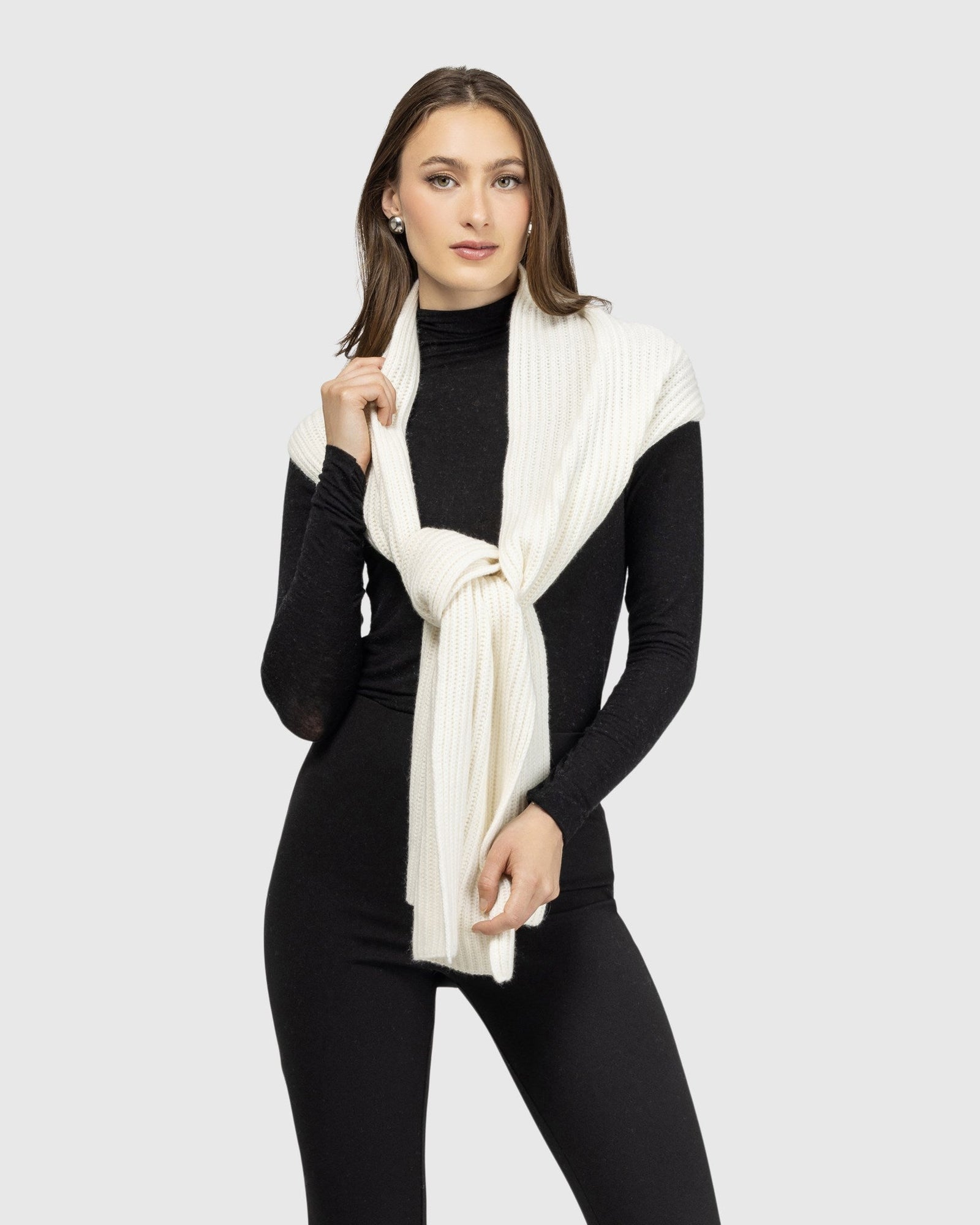 Select Cashmere Knit Scarf | Red