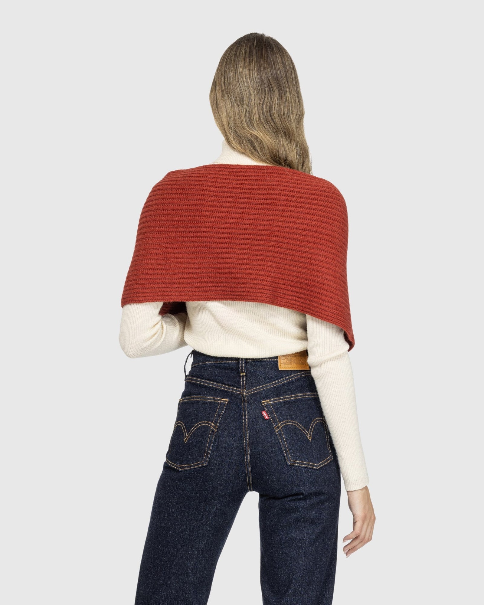 Select Cashmere Knit Scarf | Red