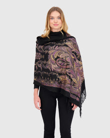 Select Cashmere Stole | Black Paisley