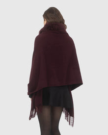 Select Cashmere Stole With Select Lamb Collar | Burgundy