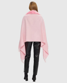 Select Cashmere Stole with Toscana Shearling Lamb Trim | Light Pink