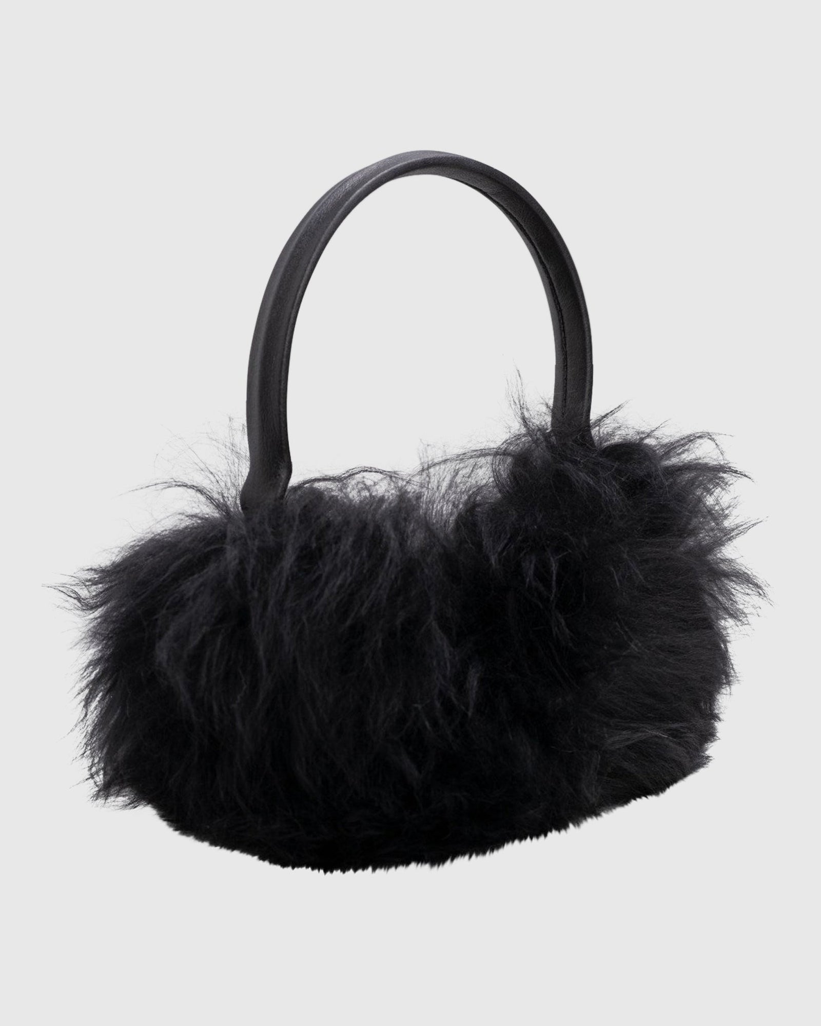 Select Lamb Earmuffs with Leather Frame | Black