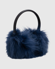 Select Lamb Earmuffs with Leather Frame | Navy
