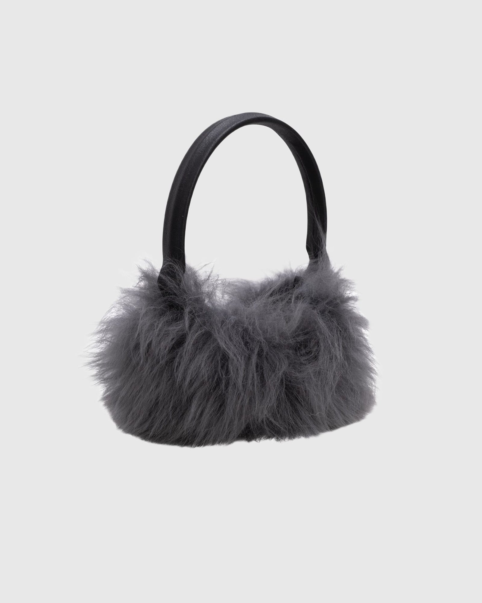 Select Lamb Earmuffs with Leather Frame | Charcoal