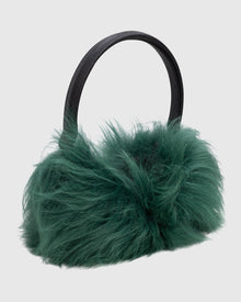 Select Lamb Earmuffs with Leather Frame | Emerald