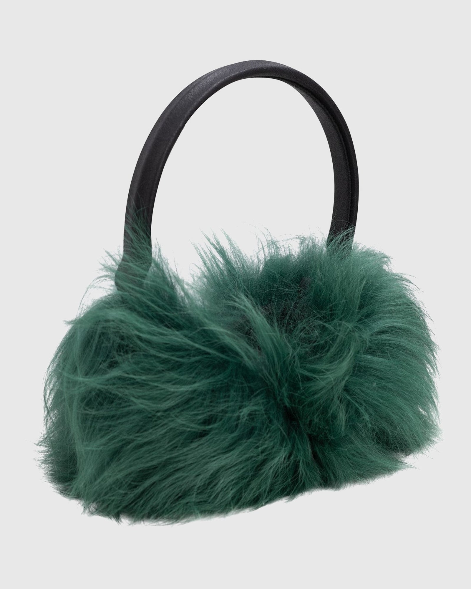 Select Lamb Earmuffs with Leather Frame | Emerald