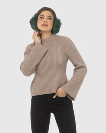 Shearling Lamb Earmuffs | Emerald