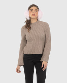 Select Lamb Earmuffs with Leather Frame | Pink