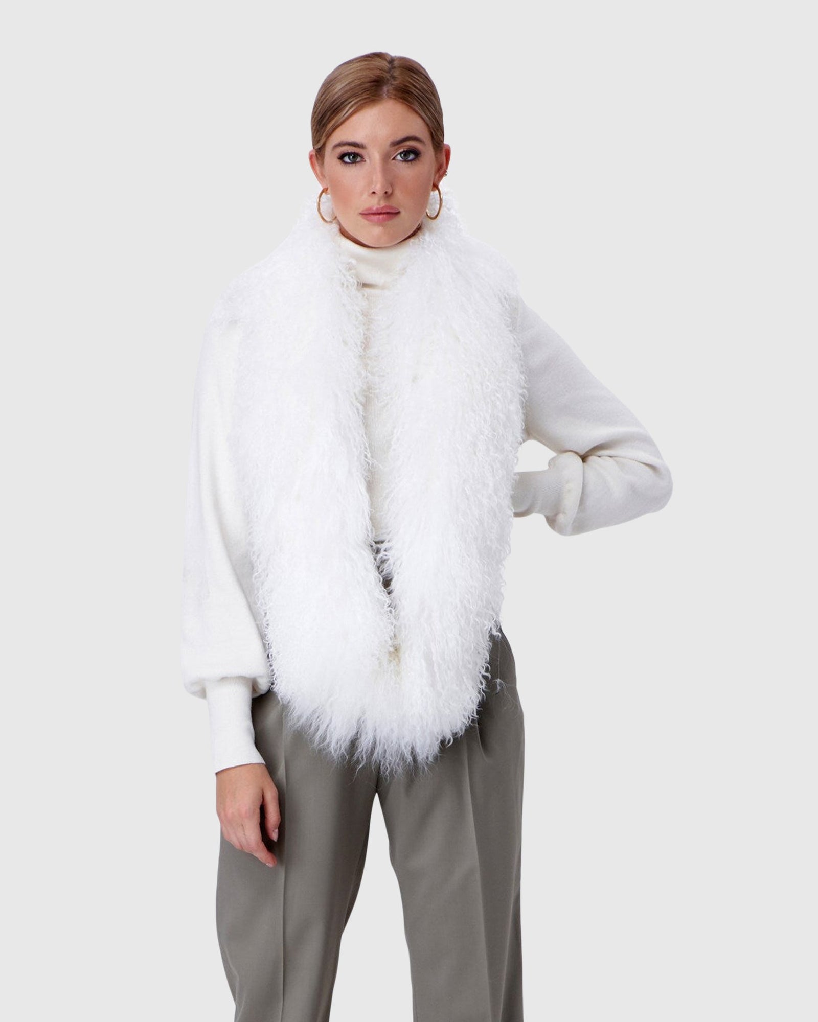 Select Lamb Infinity Scarf | Bleached White