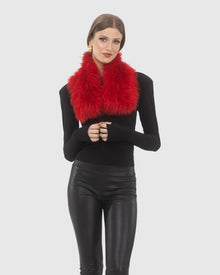 Select Cashmere Goat Pull-Through Scarf | Red