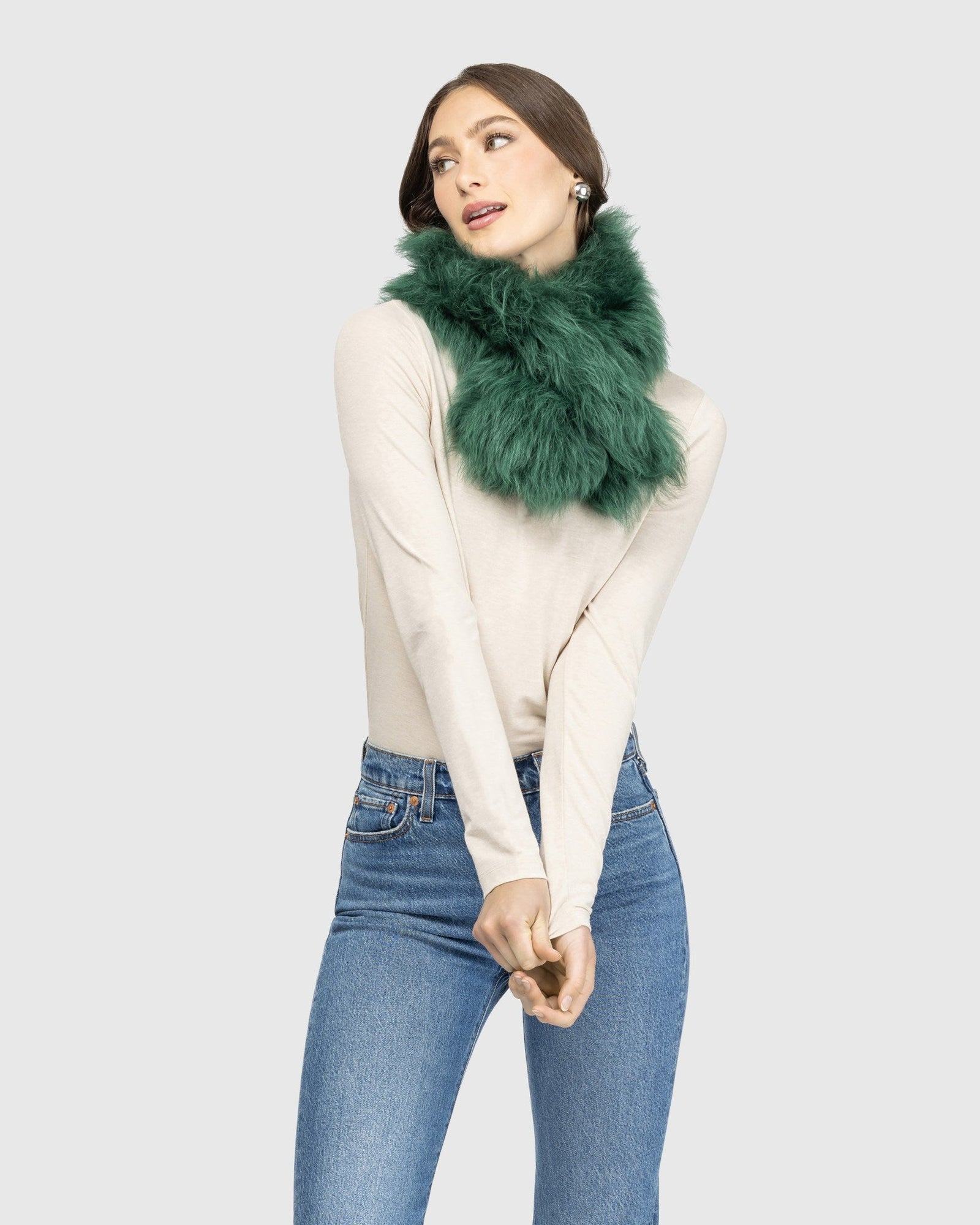 Select Lamb Pull-Through Scarf | Emerald (V2)