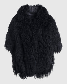 Select Lamb Stole with Grosgrain Ribbon | Black